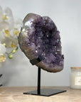 Large Amethyst Heart Carving with Metal Stand - HST0229