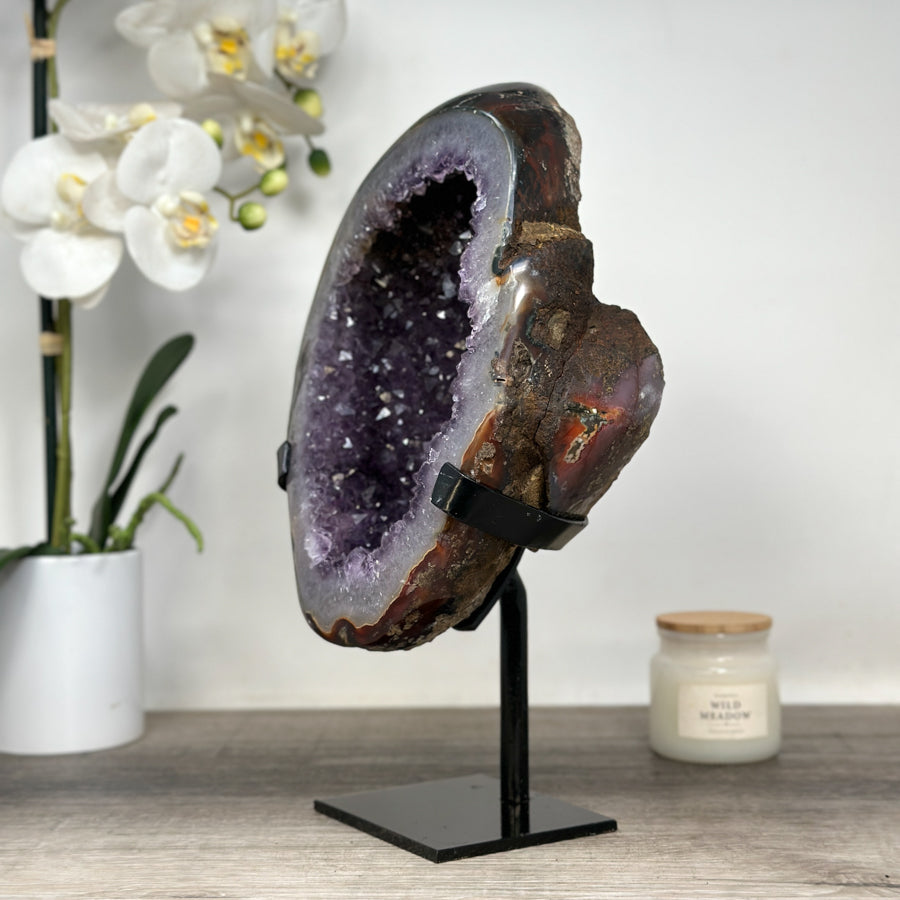 Large Natural Amethyst Geode with Agate Shell - MWS1669