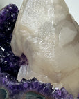 Huge Natural Calcite Spcimen on A Grade Amethyst Cluster - CBP1069