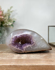 Stunning Amethyst & Quartz Stone Geode: An Eye-Catching Piece for Energy and Aesthetics - AMGE0170