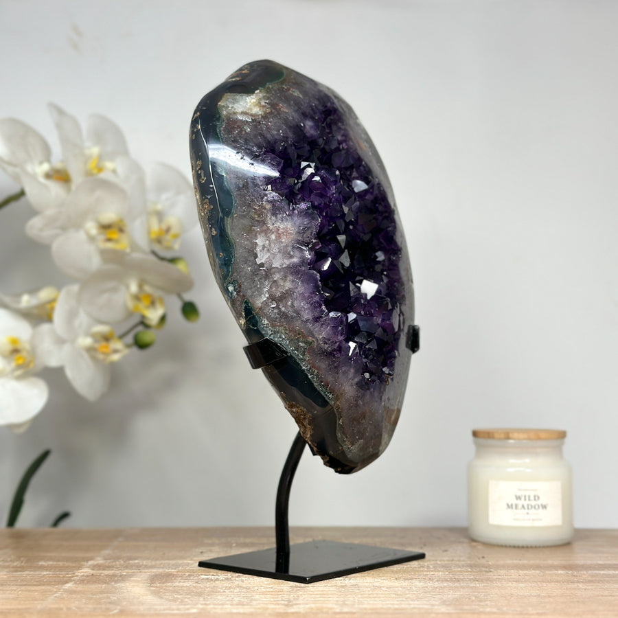 Stunning Uruguayan Amethyst Cluster with Agate Shell - MWS1449