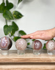 Natural Quartz & Agate Stone Sphere Set, 4 pieces set, | SLT0175