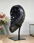 Stunning Amethyst Geode with Blue banded Agate Shell, Great for Spiritual Growth and Balance - MWS0957