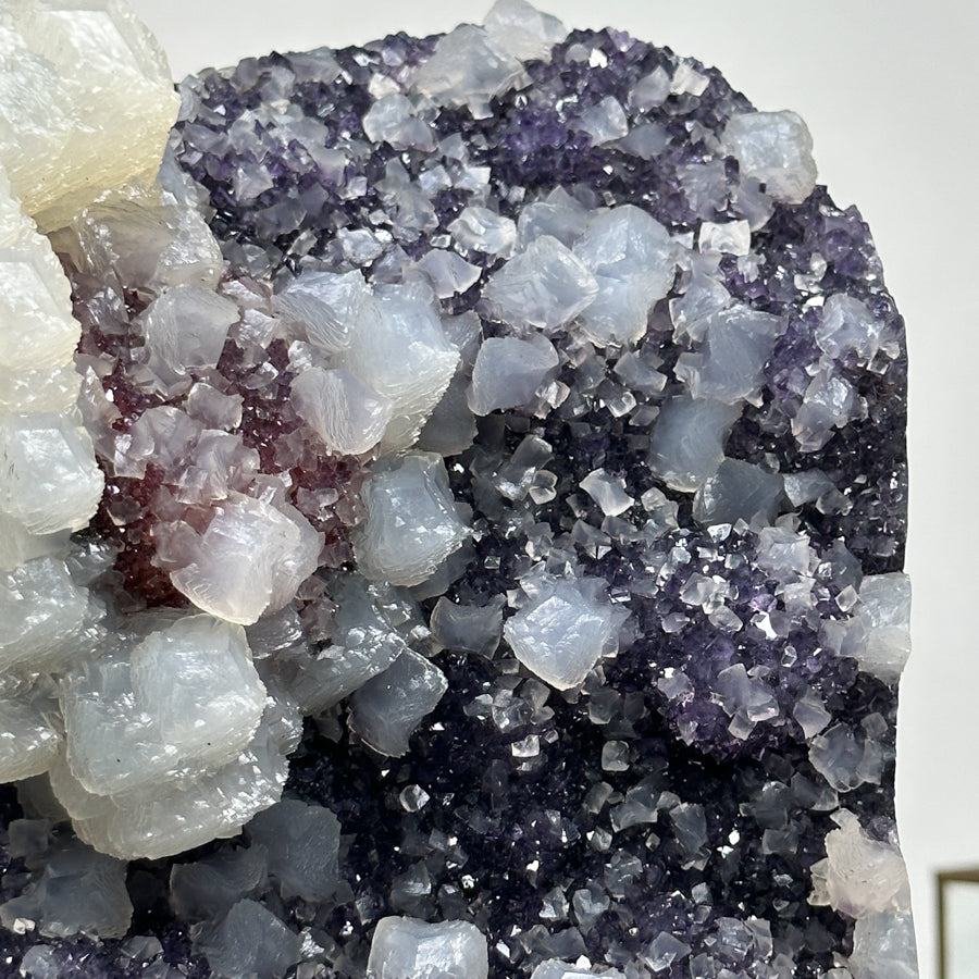 Rare Amethyst Cluster Covered with Calcite Crystals - MWS0915