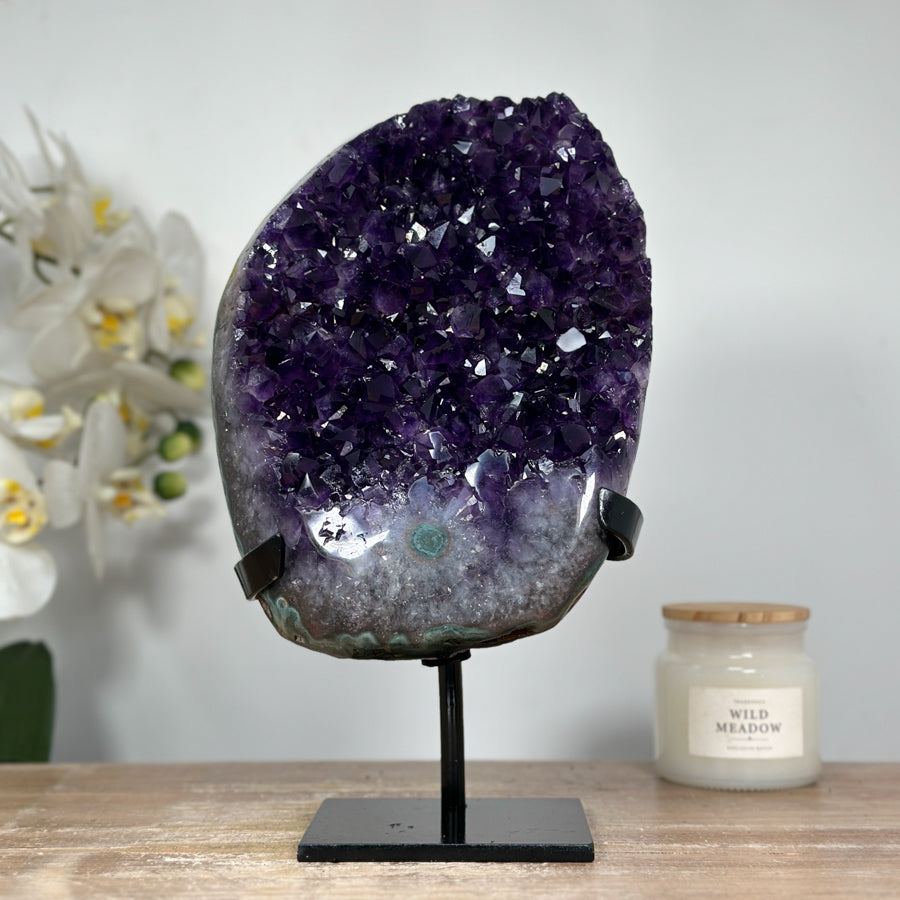 Natural Uruguayan Amethyst Cluster with Deep Purple Crystals - MWS1328