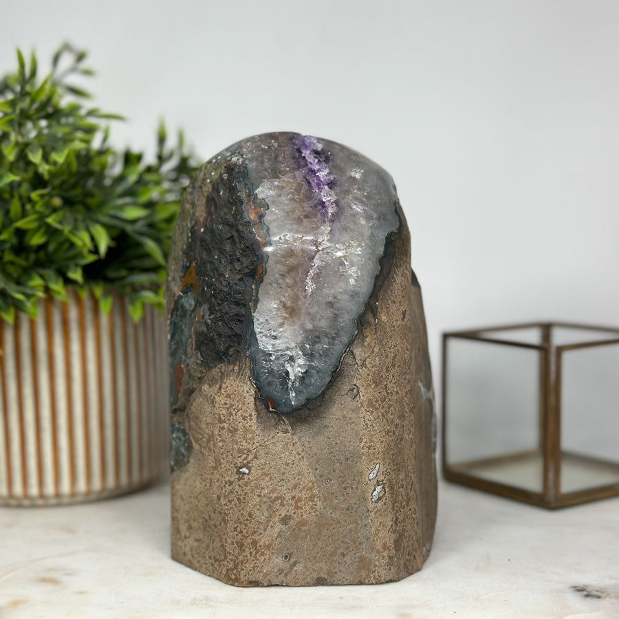 Outstanding Amethyst Geode Cave with Deep Purple A grade Crystals - CBP1022