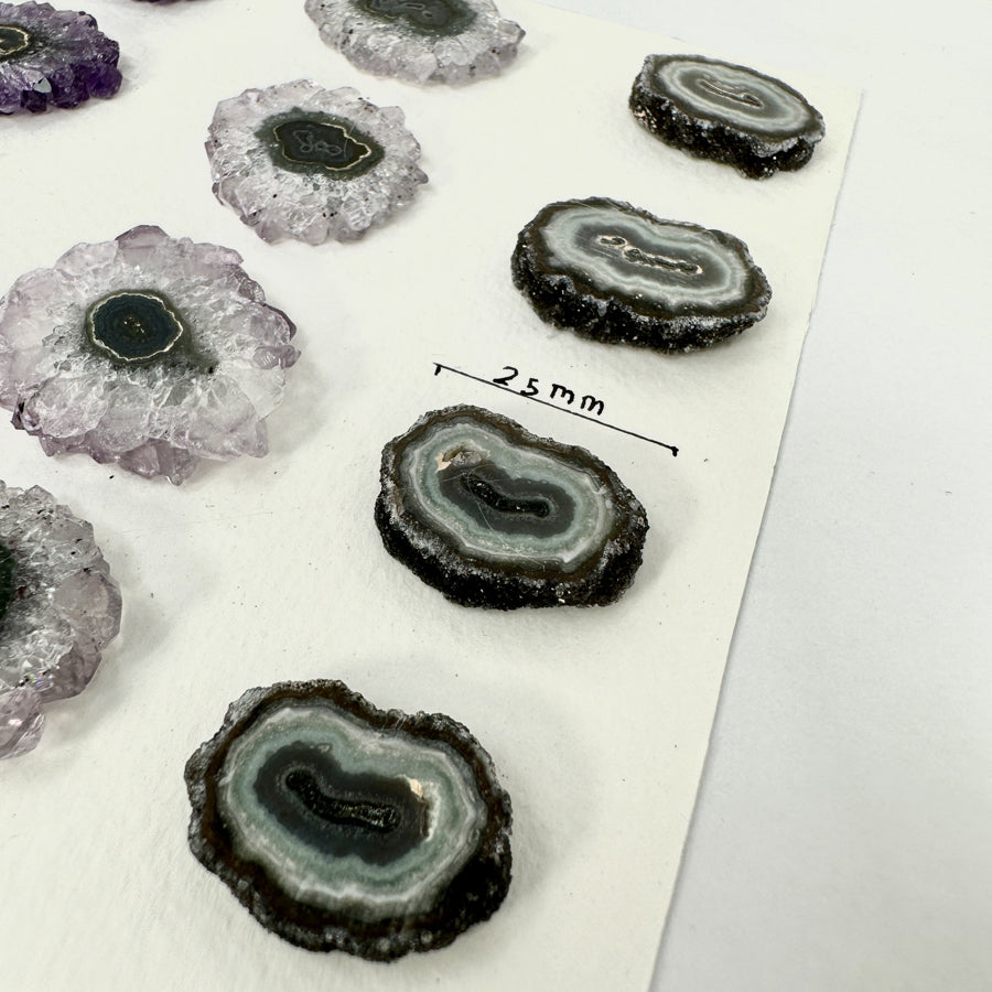 High-Quality Amethyst Quartz &amp; Green Jasper Stalactite Slices for Jewelers - Wholesale Bulk Pack - STS0024