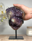 Natural Amethyst & Jasper Crystal Cluster with Metal Stand - MWS1357