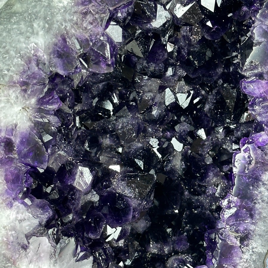 Deep Purple Large Amethyst Geode with Large &amp; Shinny Crystals - AWS0800