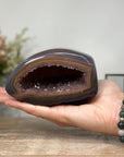 Polished Agate Stone & Amethyst Geode: Serene Addition for Yoga Spaces and Meditation - AMGE0163