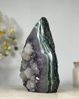 Amethyst & Green Jasper Stone Flame Carving - FST0142