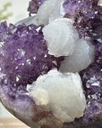 Beautiful Amethyst Cluster with Candy Calcite Crystal Inclusions - MWS1073