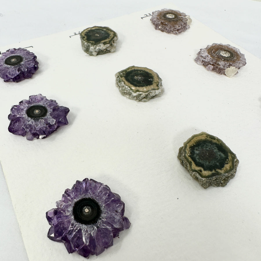 Genuine Amethyst &amp; Green Jasper Stalactite Slices Flat - Perfect for Crafting Unique Jewelry - STS0028