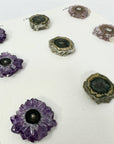 Genuine Amethyst & Green Jasper Stalactite Slices Flat - Perfect for Crafting Unique Jewelry - STS0028