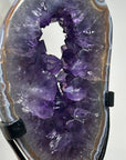 Deep Purple Amethyst & Blue Agate Geode Portal Slice - MWS1672