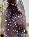 Natural Amethyst CRystal cLuster with Blue Banded Agate Shell - MWS1730