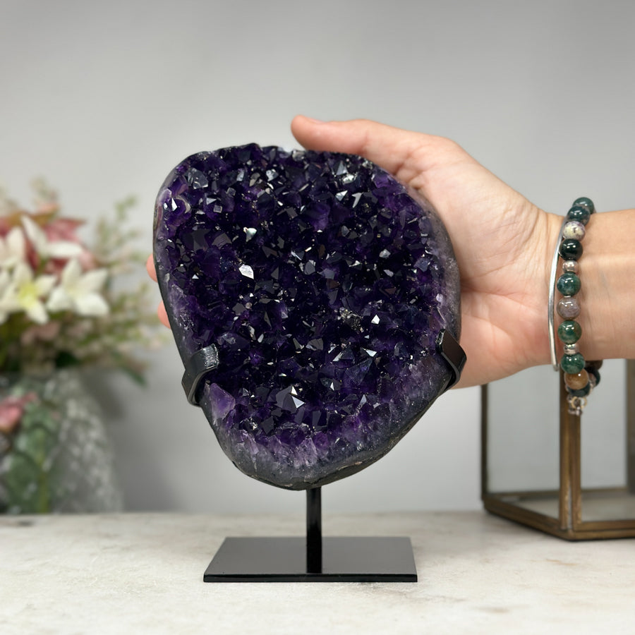 Premium Grade Natural Amethyst Crystal Cluster: A Stunning Display Piece - MWS0842