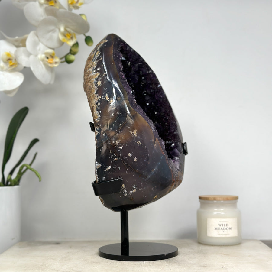 Large Natural Amethyst &amp; Agate Geode - MWS1439