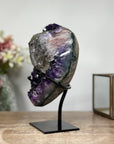 Outstanding Natural Amethyst Cluster with Huge Calcite Crystal, Great Addition to Your Crystal Collection - MWS0952