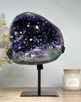 Deep Purple Natural Amethyst Geode, Stand Included - MWS1732