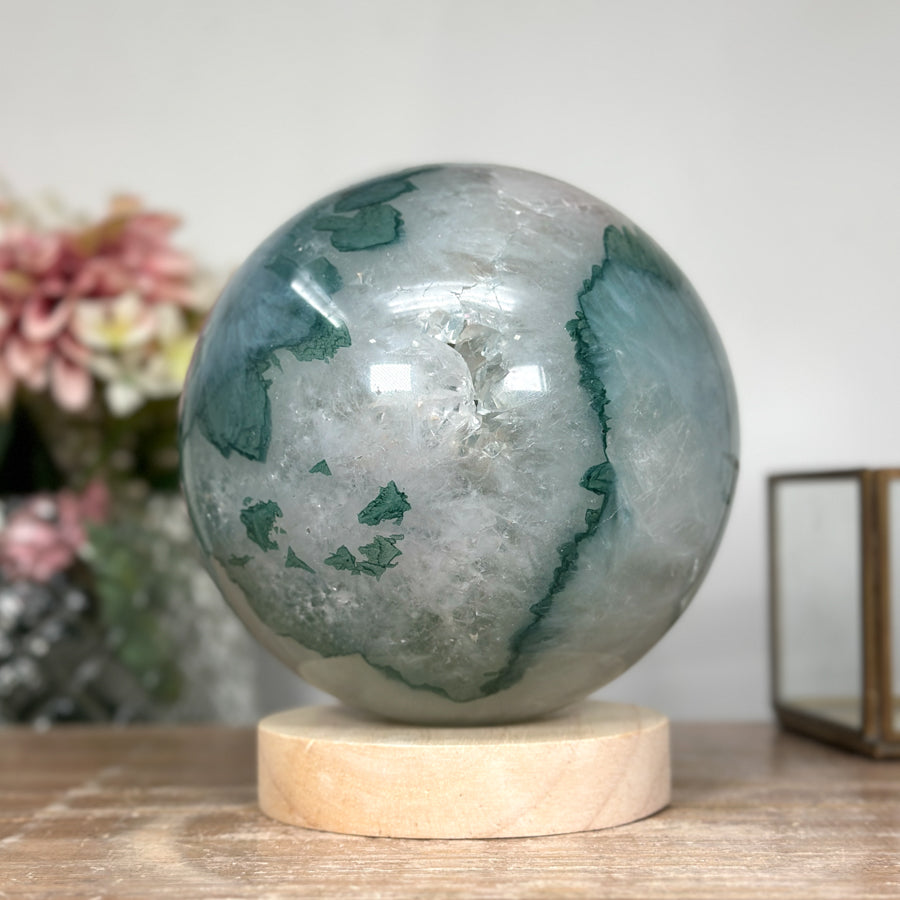 Unique Handcrafted Quartz Sphere for Reiki, Meditation, and Wellness