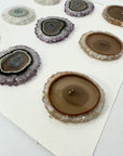 Genuine Amethyst, Agate, Quartz & Green Jasper Stalactite Slices Flat - Perfect for Crafting Unique Jewelry - STS0023