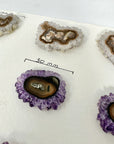 Unique amethyst & Quartz Stalactite Slices Set - Natural Crystal for Handmade Jewelry - STS0020