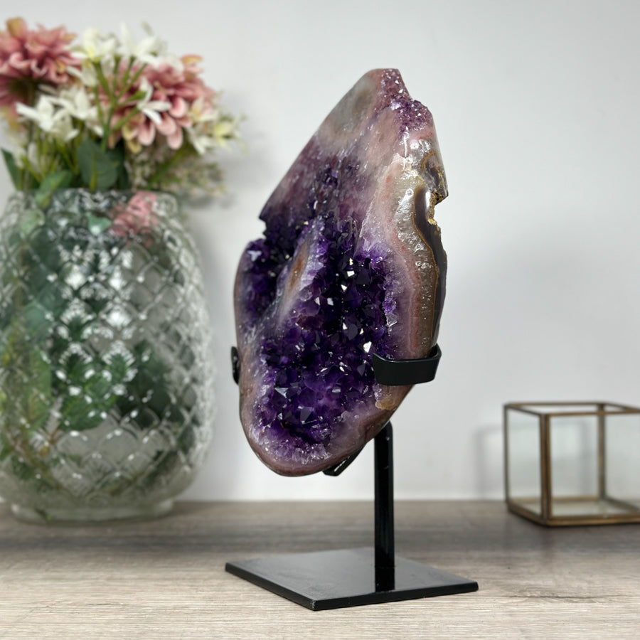 Stunning Large Amethyst &amp; Pink Jasper Specimen - MWS1233