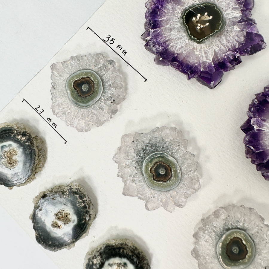 High-Quality Amethyst, quartz &amp; Green Jasper Stalactite Slices for Jewelers - Wholesale Bulk Pack - STS0014