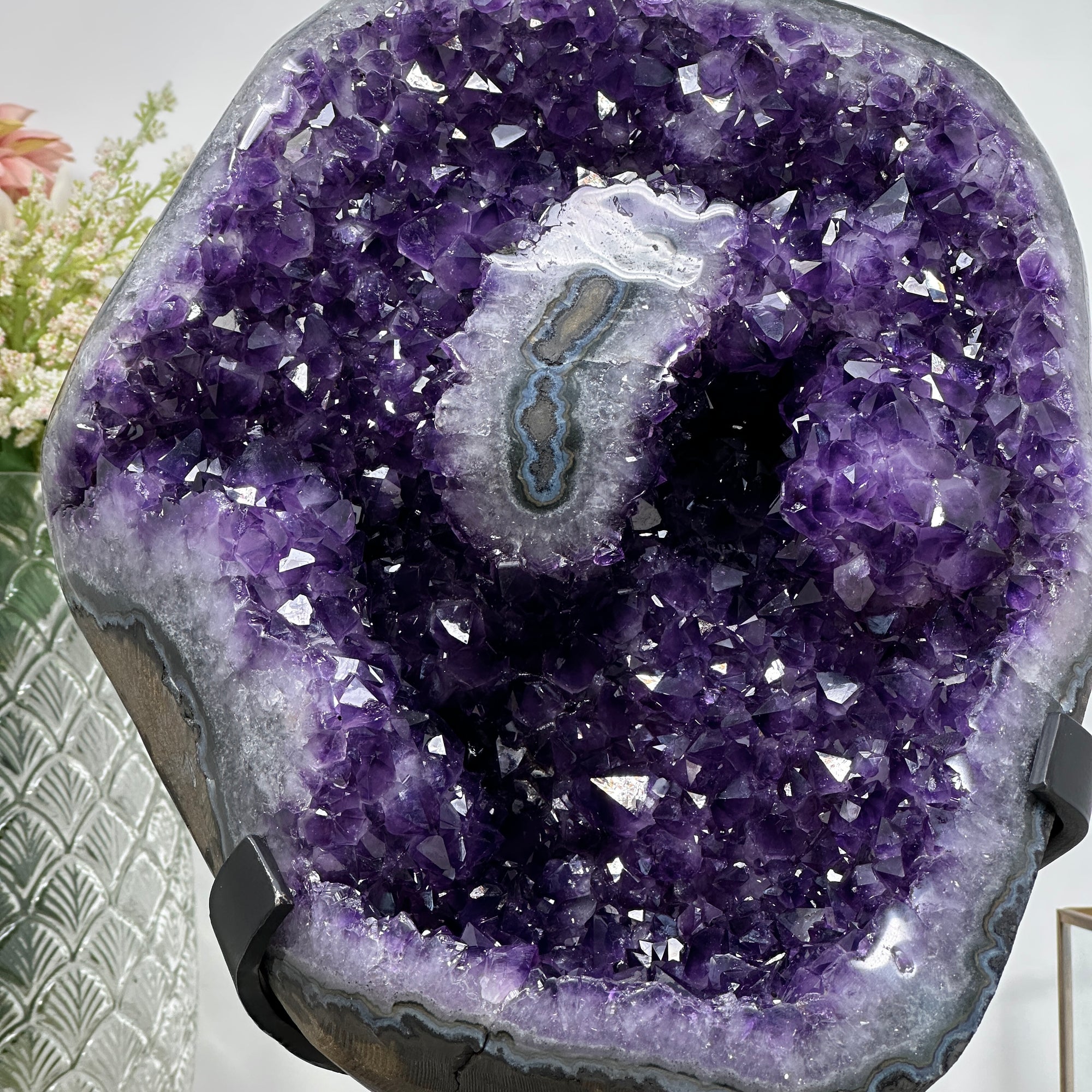 Natural Amethyst Stone Geode with Stalactite Eye Formation - AWS1254