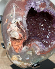 Natural Crystal Geode with Red Agate Shell - MWS1620