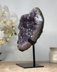 Large Amethyst Heart Carving with Metal Stand - HST0229