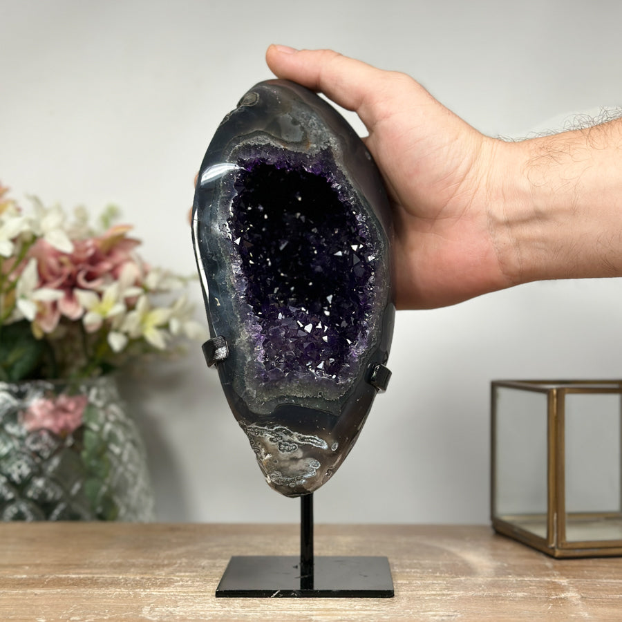 Natural Amethyst &amp; Agate Stone Geode Cave - MWS0938