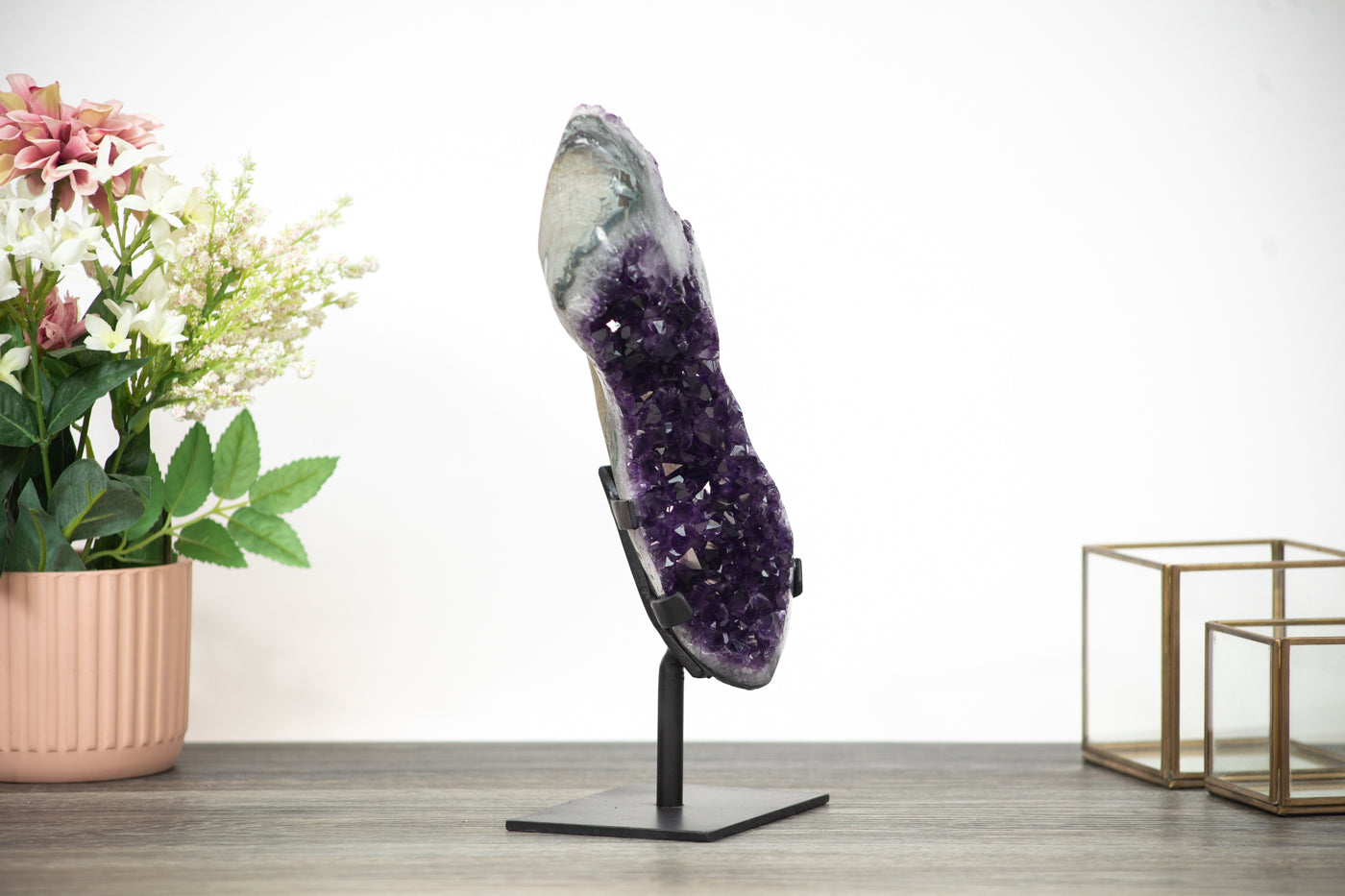 XXL Polished Amethyst Freeform with Large and Deep Purple Crystals - MWS0368