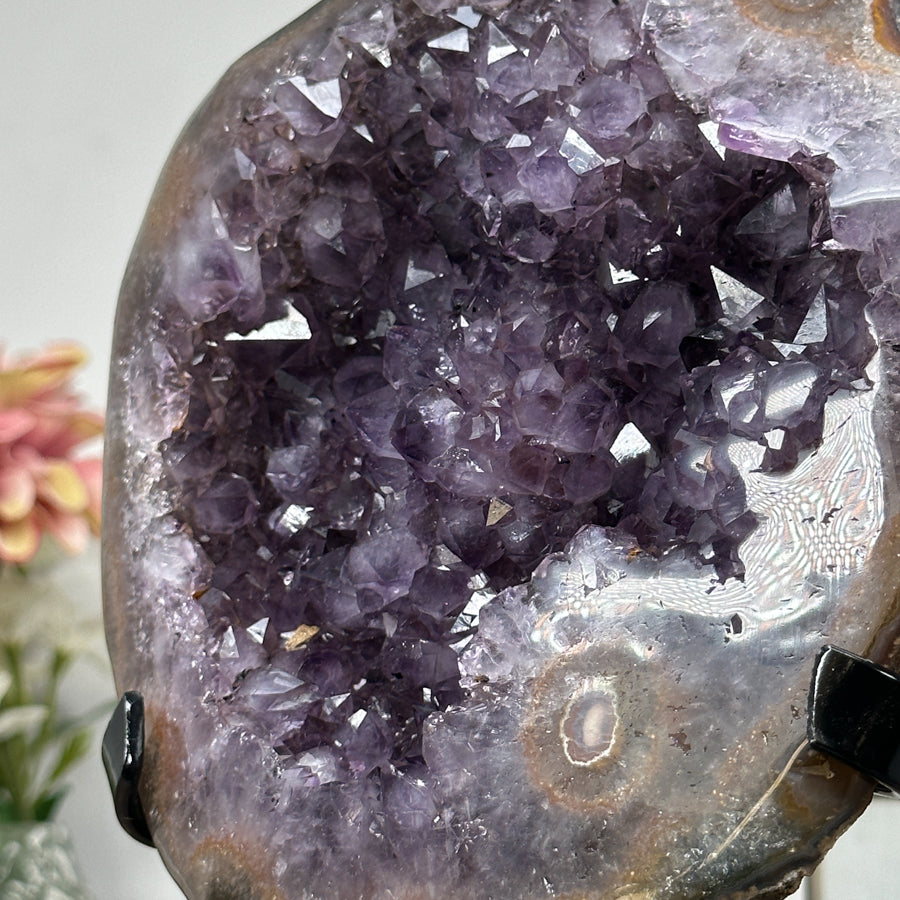 Amethyst &amp; Jasper Stone Geode - MWS1195