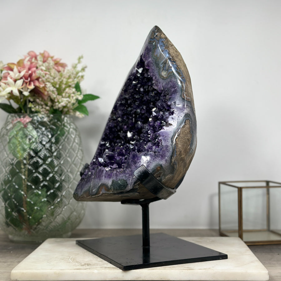 Outstaning Natural Deep Purple Amethyst Stone Geode - AWS0674