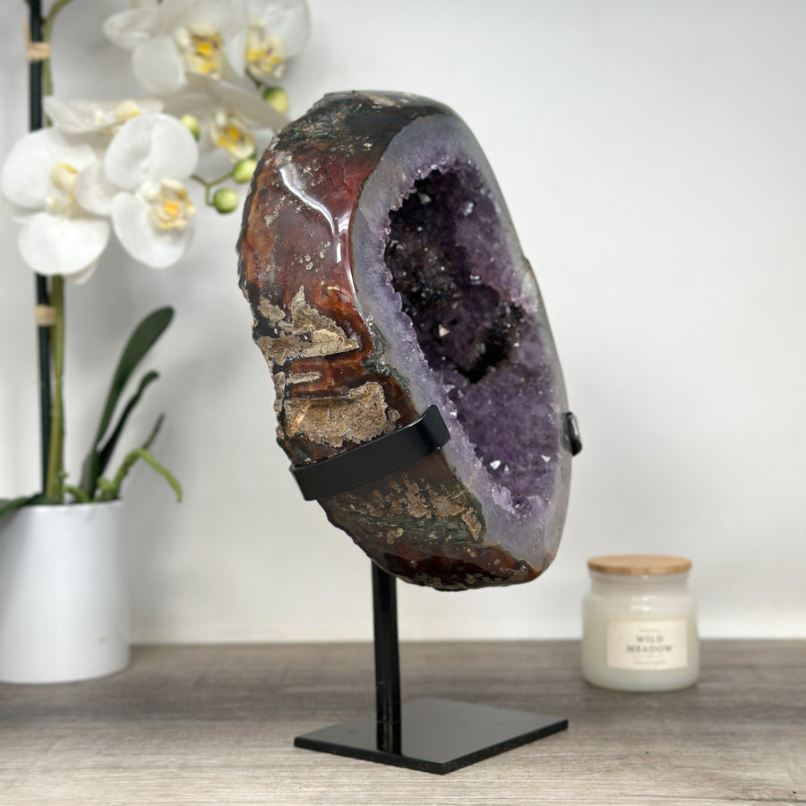 Large Natural Amethyst Geode with Agate Shell - MWS1669