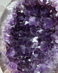 Stunning Natural Amethyst Geode with Deep Purple Crystals, Metallic Stand - Perfect for Meditation or Elegant Home Display - MWS1632