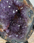 Beautiful Amethyst Crystal Geode wiith Metallic Stand - MWS1604