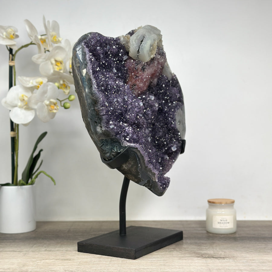 Large Amethyst Specimen with Beautiful Calcite &amp; Hematite Formation - MWS1629