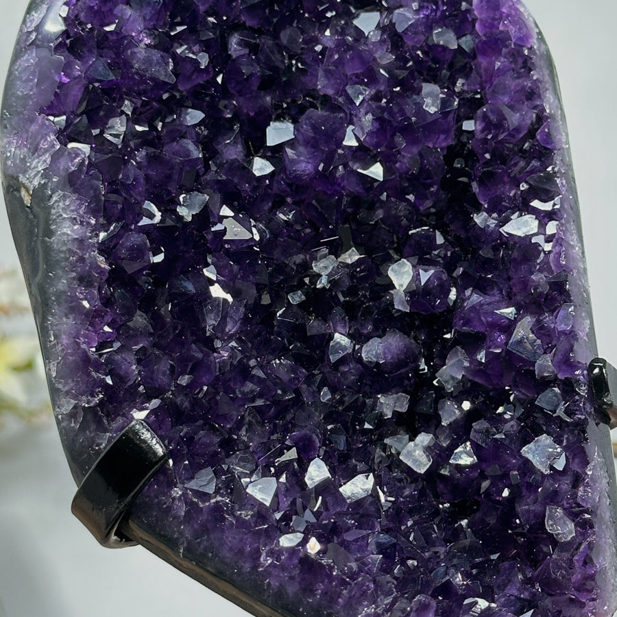 Natural Amethyst Cluster Specimen, Deep Purple &amp; Shinny Crystals - MWS0925