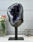 Deep Purple Large Amethyst Geode with Large & Shinny Crystals - AWS0800