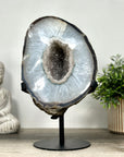 Large Natural Polished Quartz Geode with Druzy Crystals - MWS0069