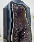 Unique Blue Banded Agate & Amethyst Stone Tower  - STP0181