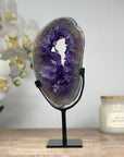 Deep Purple Amethyst & Blue Agate Geode Portal Slice - MWS1672