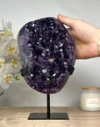 AAA Grade Natural Amethyst Cluster with Metal Stand - MWS1736