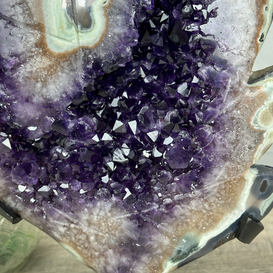 Unique Beautiful Amethyst &amp; Green Jasper Stone Leaf - AWS0882