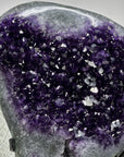 Large Deep Purple Amethyst Stone Geode with Calcite Formations - AWS0484