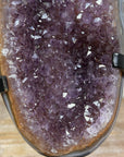 Natural Amethyst CRystal cLuster with Blue Banded Agate Shell - MWS1730