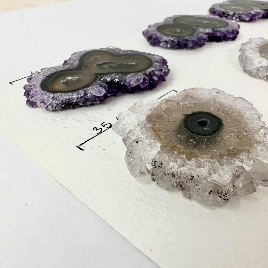 Unique Amethyst, Quartz &amp; Agate Stalactite Slices Set - Natural Crystal for Handmade Jewelry - STS0011